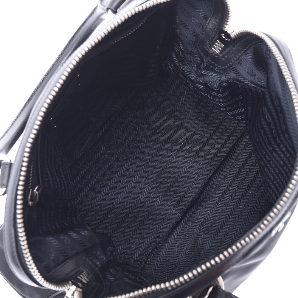 Prada Nylon Leather Bag Handbag Black - Picture 7 of 11